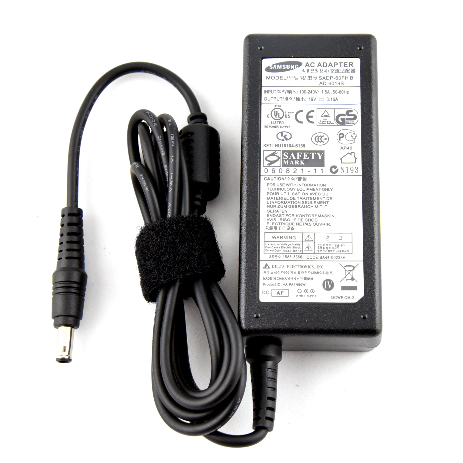 19V 3,16A 60W Chargeur pour ordinateur Samsung