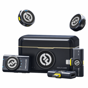 Hollyland Lark M2 Micro Cravate sans Fil (2TX+1RX) pour Camera, iPhone, Android, PC, 300 m Portée, Qualité Audio Hi-Fi, Réduction du Bruit, 40H Utilisation, Micro Lavalier pour Livestreaming Vlog-Noir