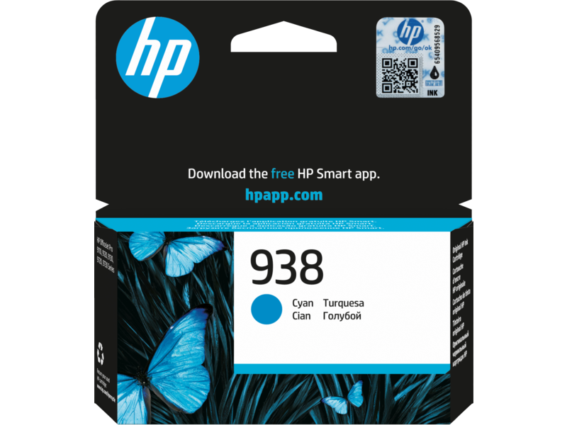 HP Cartouche d’encre d’origine 938 – Cyan (4S6X5PE)