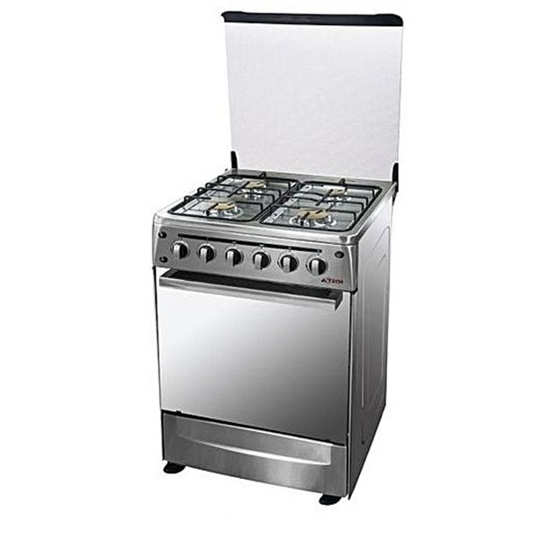 CUISINIERE ASTECH CK66ELCF 60/60 4FEUX INOX AVEC ECRAN&CHALEUR TOURN