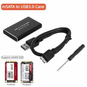 BoîTier SSD MSATA vers USB 3.0 BoîTier de Disque Dur Externe BoîTier de Stockage Adaptateur pour SSD MSATA 30X50Mm 30X30Mm