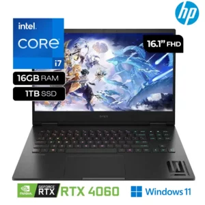 PC gamer HP OMEN 16 pouces 144Hz(Core i7-13620H de 13e génération d’Intel, RAM DDR5 16Go, SSD de 1 To, NVDIA RTX 4060 de 8 Go)