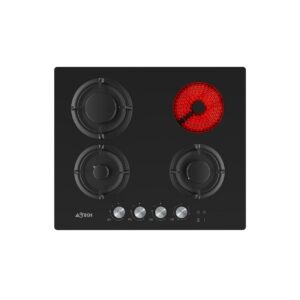 PLAQUE DE CUISSON ASTECH PL60CG-602NA 3FEUX ELECTRIC & 1FEUX GAZ