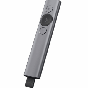 Logitech Spotlight Télécommande de Présentation sans Fil, Bluetooth et 2,4 GHz avec Nano-Récepteur USB, Pointeur Laser, Commandes de Diaporama, Portée de 30M, Minuterie Réglable, PC/Mac/Android – Gris