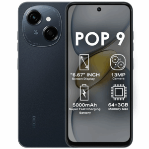Tecno POP 9 Ram 3Go Rom 64 Go Ecran 6,6″ pouces