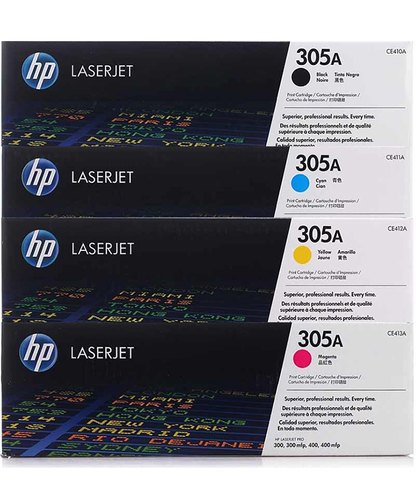 Lot de 4 CARTOUCHES IMPRIMANTE HP LASER JET 305A CE411A
